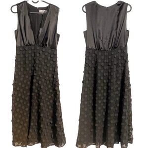 Reiss Leni Jacquard Midi Dress Spotted Black size 2